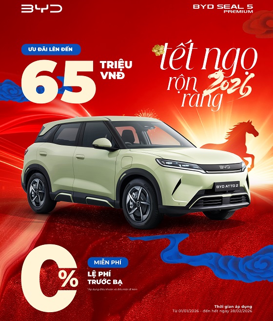 Tết Ngọ rộn ràng - Ưu đãi ngập tràn BYD ATTO 2