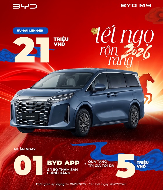 Tết Ngọ rộn ràng - Ưu đãi ngập tràn BYD M9