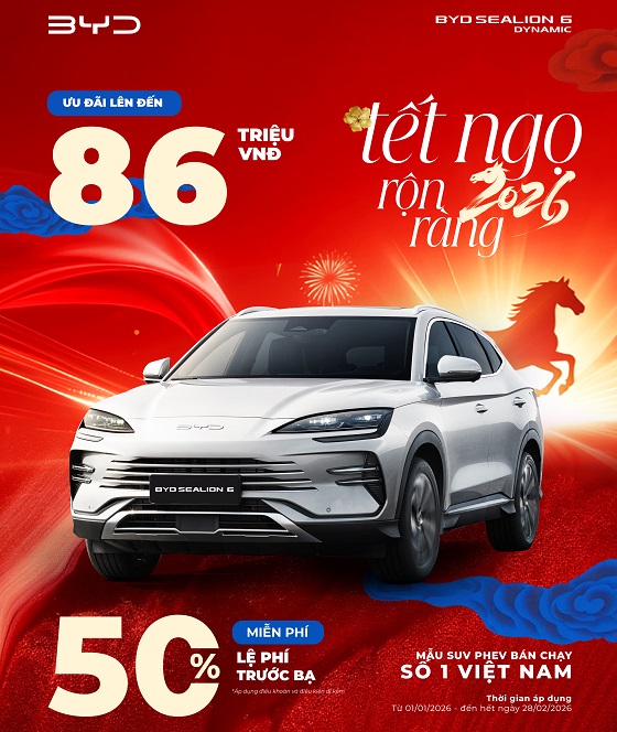 Tết Ngọ rộn ràng - Ưu đãi ngập tràn BYD SEALION 6 Dynamic