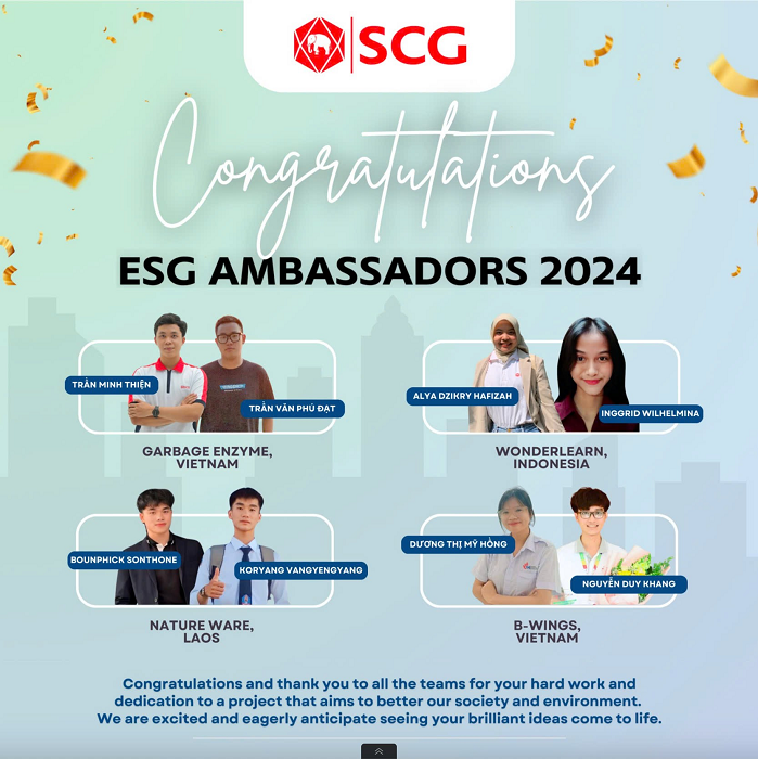 Những đội thi xuất sắc trở thành ESG Ambassadors 2024