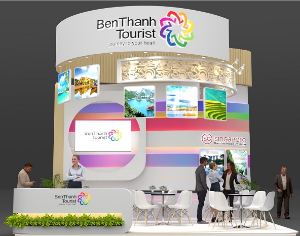 Phối cảnh gian hàng BenThanh Tourist tai hội chợ ITE HCMC 2024