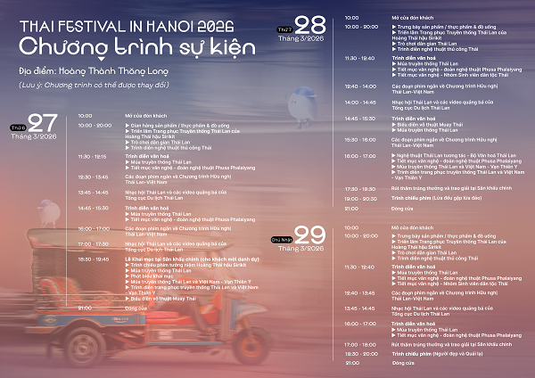 VIE Agenda Sự kiện Nhịp đập Thái Lan Hà Nội 2026