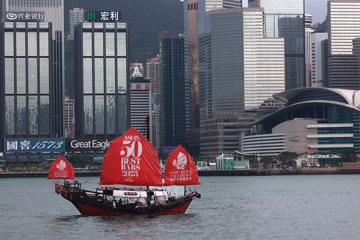 Hong Kong skyline close up