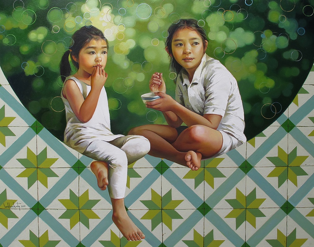 Ka Ty Angels Meal 2019 Oil 110 x 140 cm