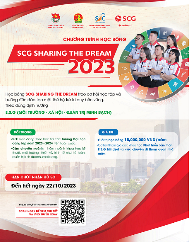 Thông tin học bổng SCG Sharing The Dream 2023