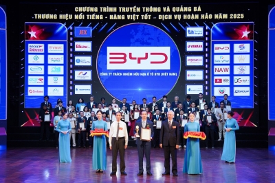 BYD VIỆT NAM VINH DỰ ĐÓN NHẬN 2 GIẢI THƯỞNG DANH GIÁ: TOP 10 THƯƠNG HIỆU NỔI TIẾNG HÀNG ĐẦU VIỆT NAM  VÀ TOP 10 DỊCH VỤ HOÀN HẢO 2025